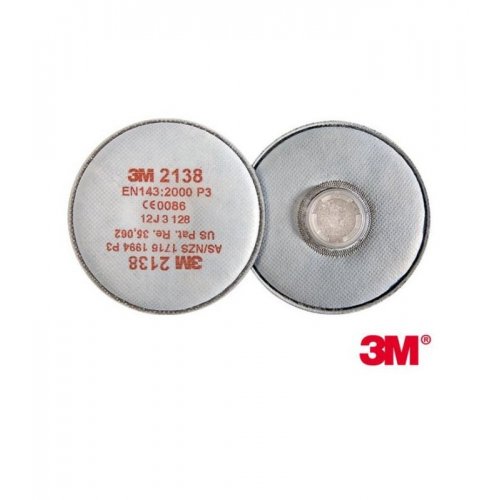 Filtr przeciwpyłowy P3 z pochłaniaczem - 3M 2138 komplet 2 szt.