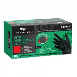 Rękawice nitrylowe mocne Krypton Gripper opakowanie 100 szt. (50 par) czarne