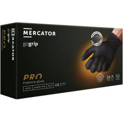 Rękawice ochronne nitrylowe Mercator gogrip PRO czarne 50 szt. 