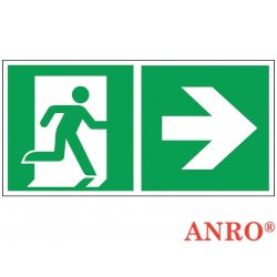 Znak ewakuacyjny „Kierunek do wyjścia w prawo i prosto” 15 x 30 cm